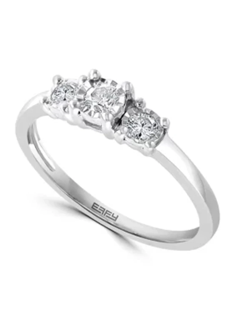 925 Silver 1/4 ct. t.w. Diamond Ring