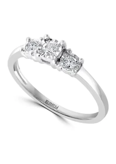 925 Silver 1/4 ct. t.w. Diamond Ring 