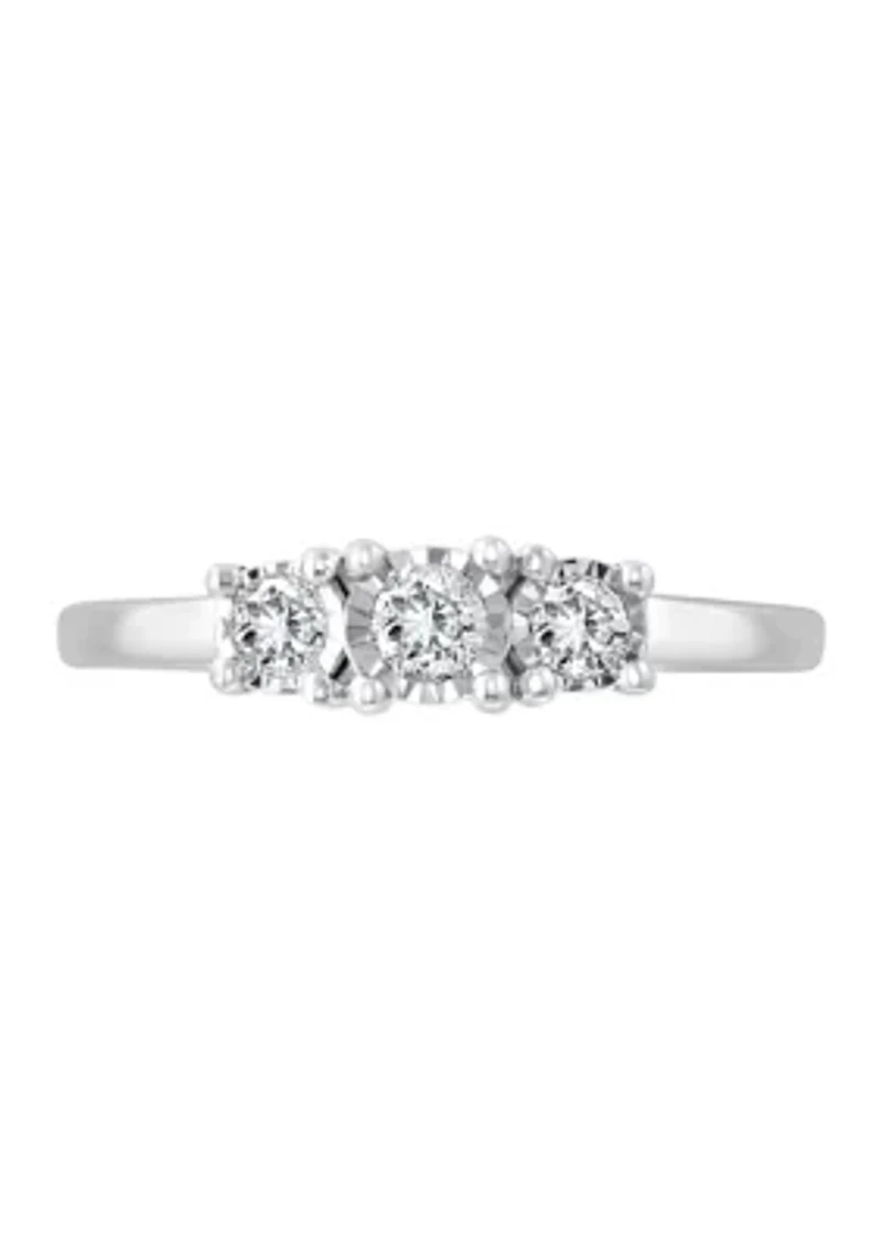 925 Silver 1/4 ct. t.w. Diamond Ring