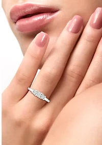 925 Silver 1/4 ct. t.w. Diamond Ring 