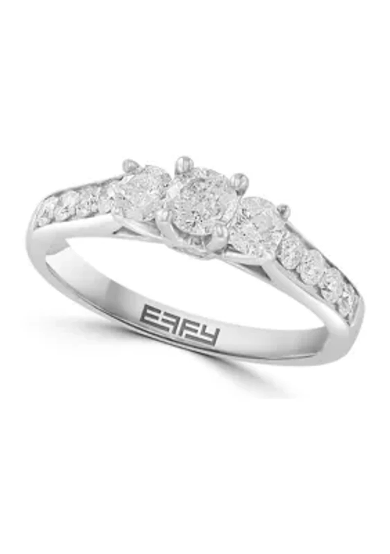 14K White Gold Diamond Ring