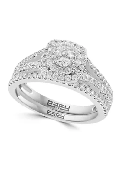 14K White Gold Diamond Set