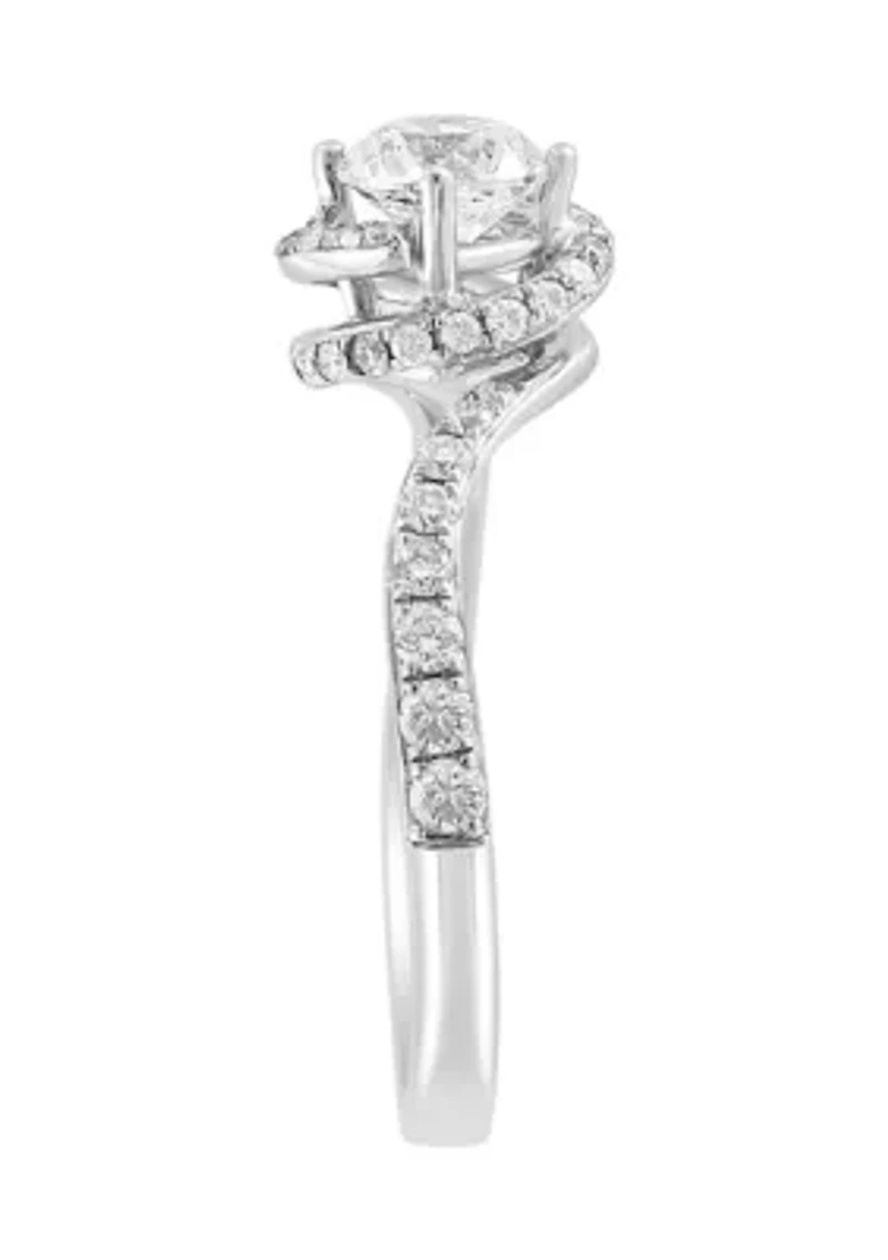 14K White Gold Diamond Ring 