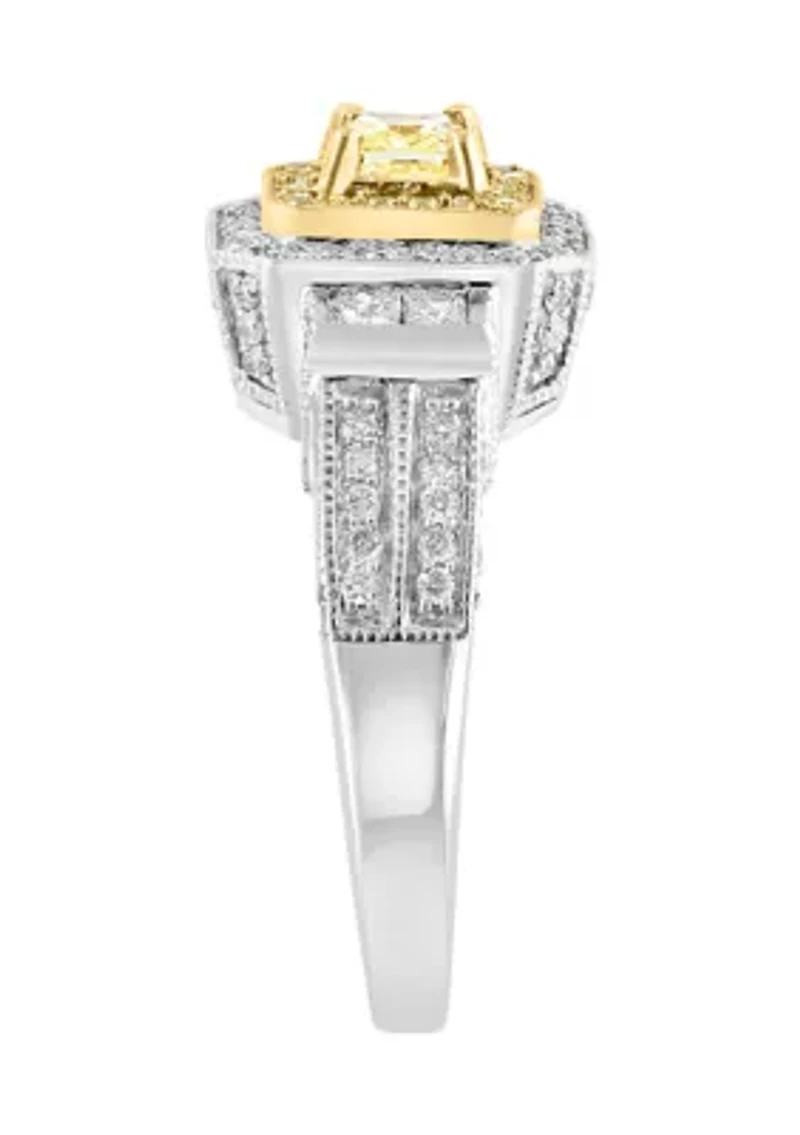 1.33 ct. t.w. Diamond Ring in 14K White and Yellow Gold