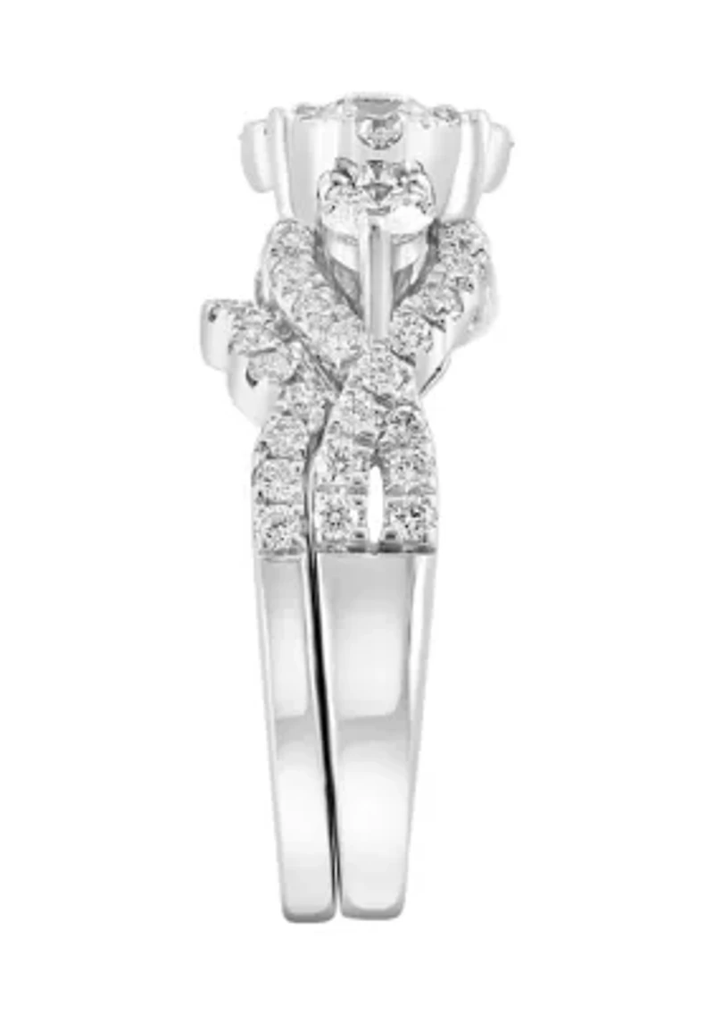  14K White Gold Diamond Set 