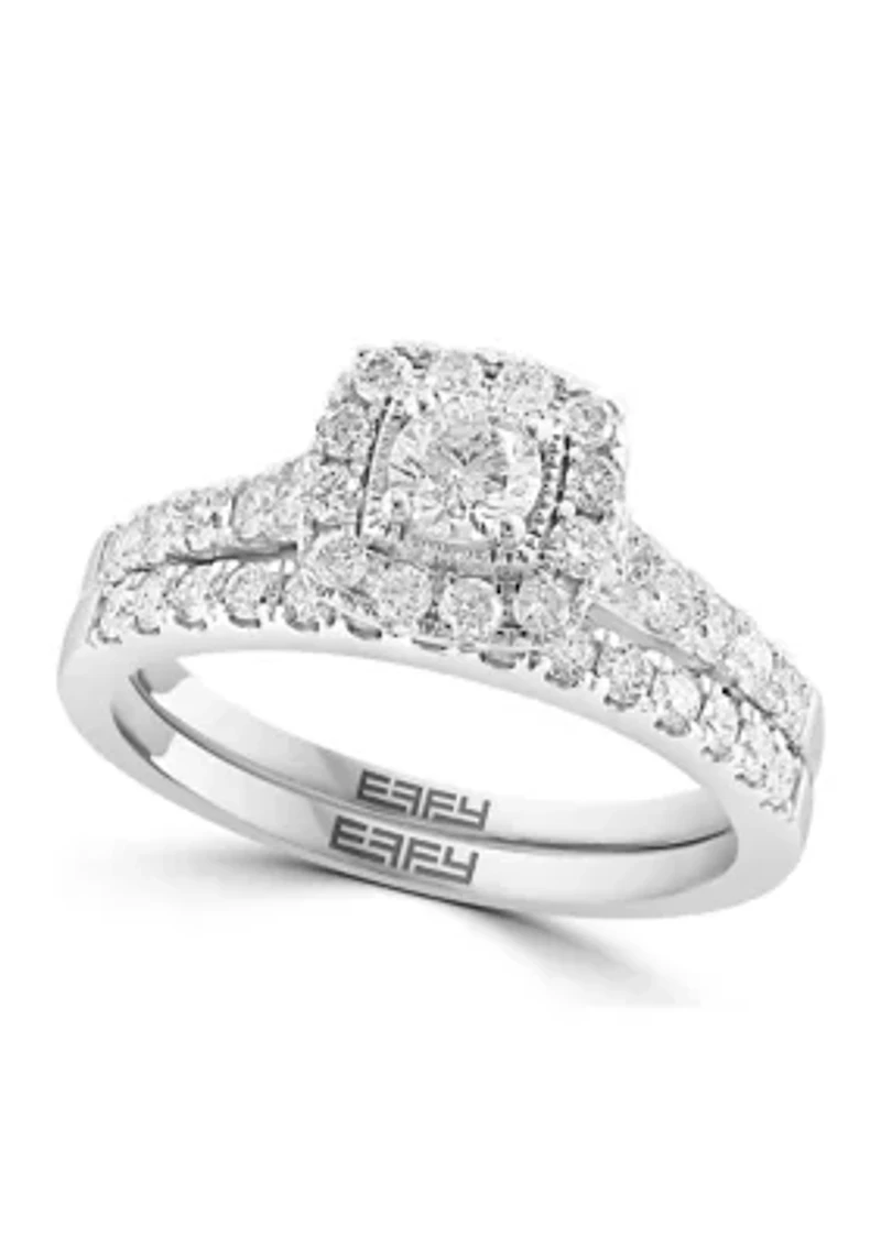 1.01 ct. t.w. Diamond Square Ring in 14K White Gold