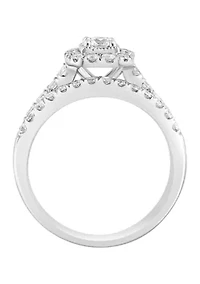 1.01 ct. t.w. Diamond Square Ring in 14K White Gold