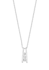  14K White Gold Diamond Pendant Necklace