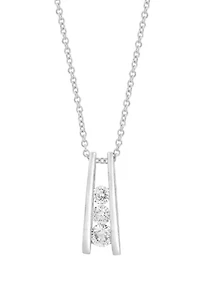  14K White Gold Diamond Pendant Necklace
