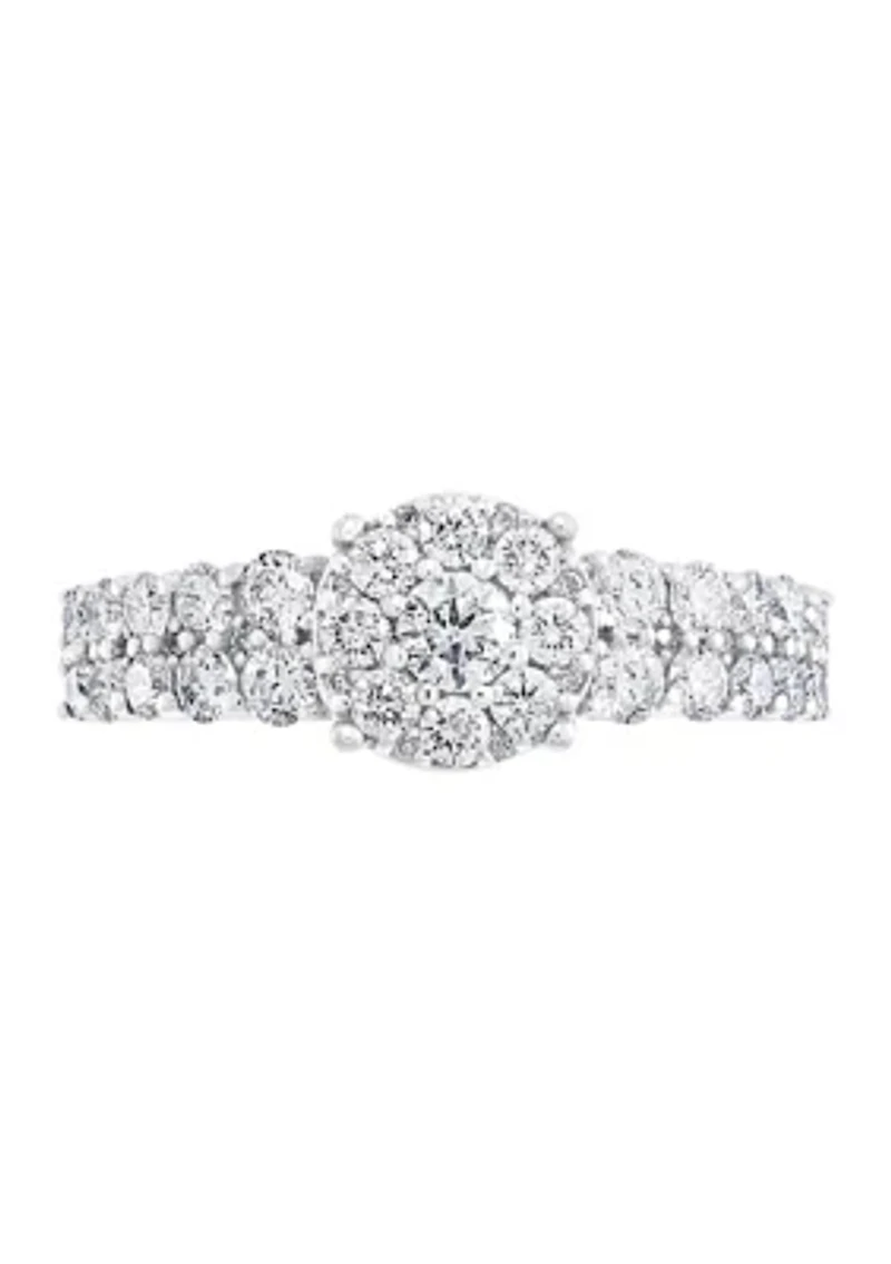 14K White Gold Diamond Ring