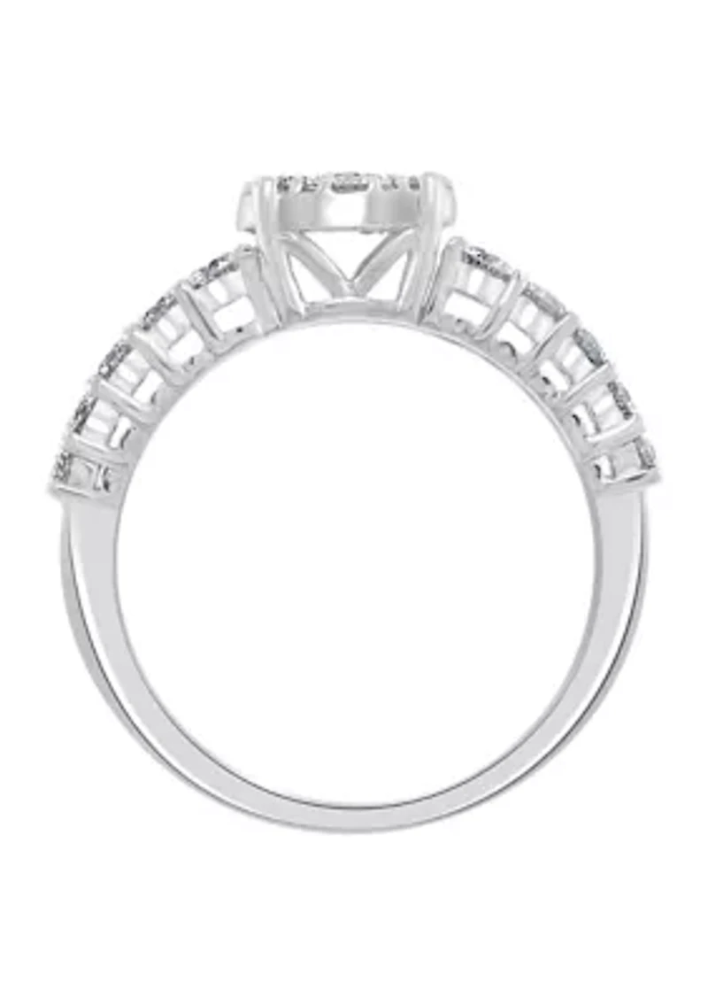14K White Gold Diamond Ring
