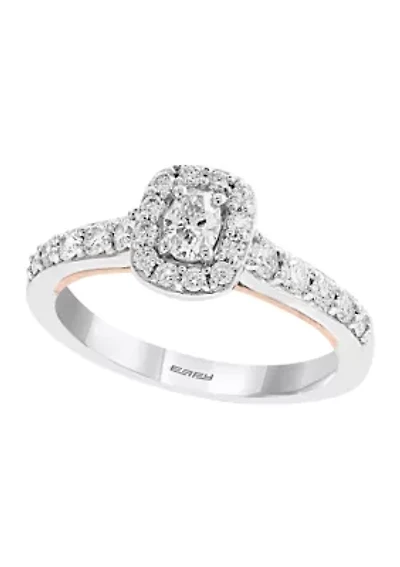 5/8 ct. t.w. Oval Diamond Ring in 14k Rose and White Gold