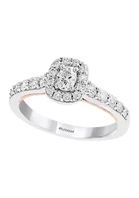 5/8 ct. t.w. Oval Diamond Ring in 14k Rose and White Gold