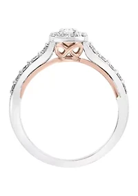 5/8 ct. t.w. Oval Diamond Ring in 14k Rose and White Gold