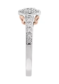 5/8 ct. t.w. Oval Diamond Ring in 14k Rose and White Gold