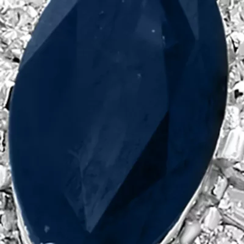 1/2 ct. t.w. Diamond Natural Sapphire Cluster Ring in 14k White Gold