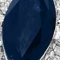 1/2 ct. t.w. Diamond Natural Sapphire Cluster Ring in 14k White Gold