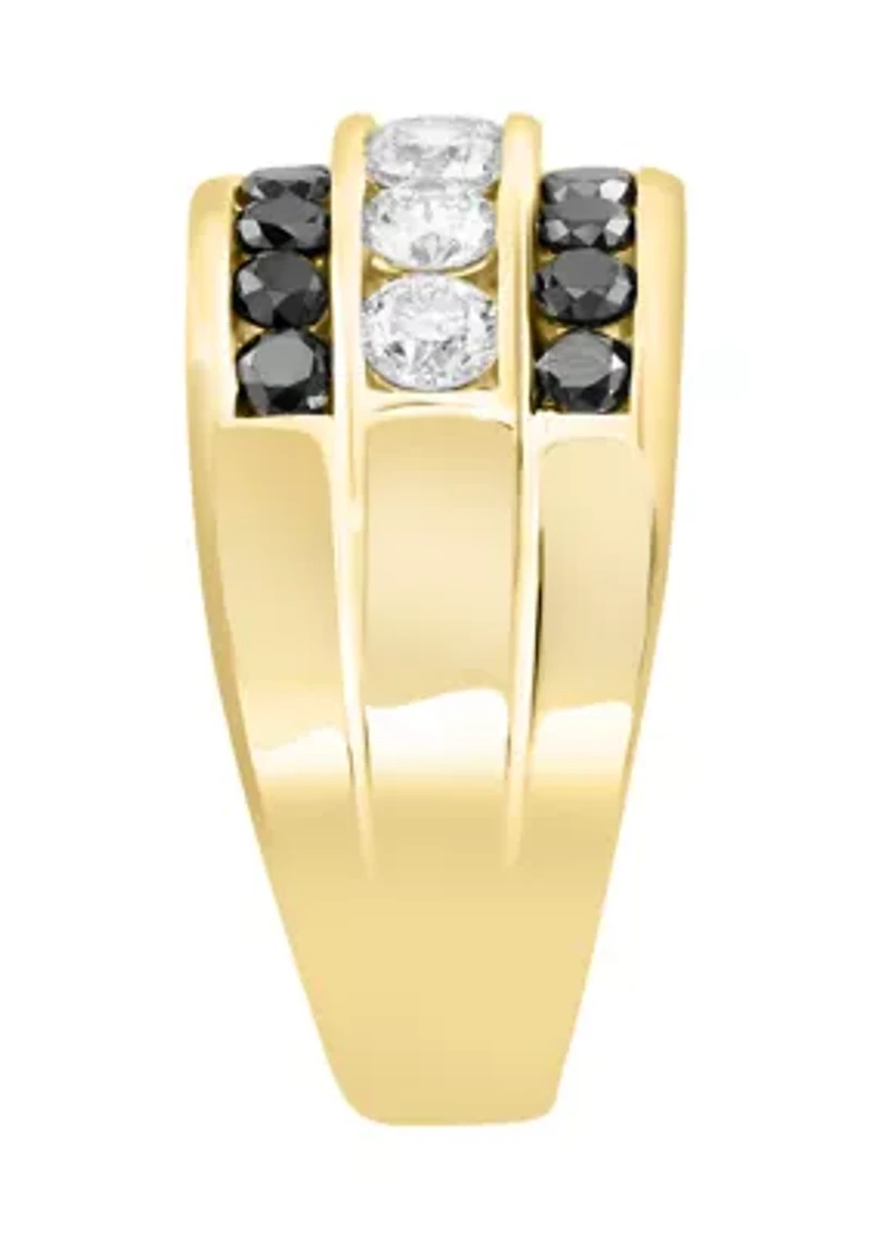 Men's 1.92 ct. t.w. Black Diamond Ring in 14K Yellow Gold