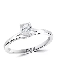 14k White Gold 1/2 ct. t.w. Center Diamond Solitaire  Ring