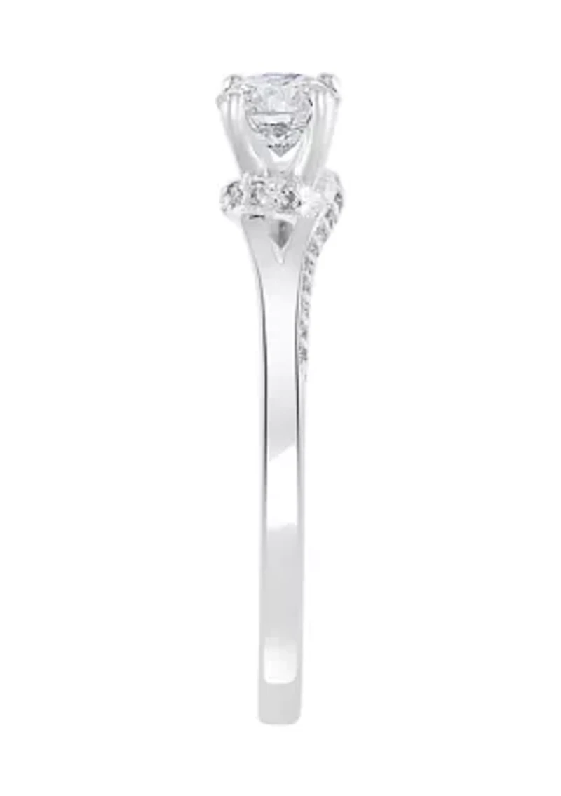14k White Gold 1/2 ct. t.w. Center Diamond Solitaire  Ring
