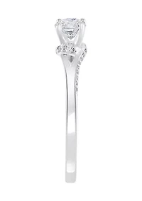 14k White Gold 1/2 ct. t.w. Center Diamond Solitaire  Ring