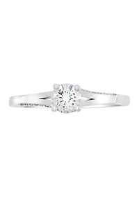 14k White Gold 1/2 ct. t.w. Center Diamond Solitaire  Ring