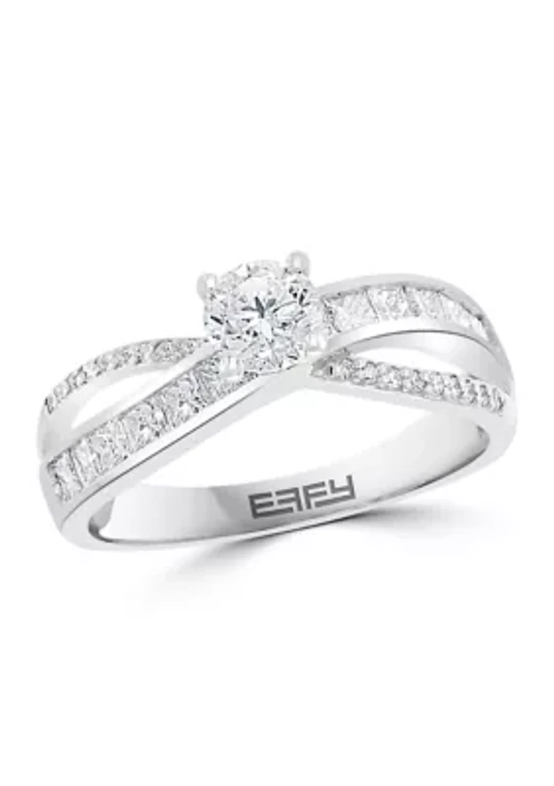14k White Gold 1/2 ct. t.w. Center Diamond Solitaire Ring
