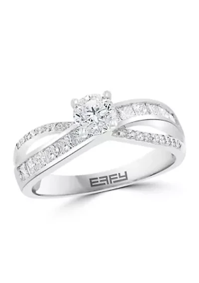  14k White Gold 1/2 ct. t.w. Center Diamond Solitaire Ring 