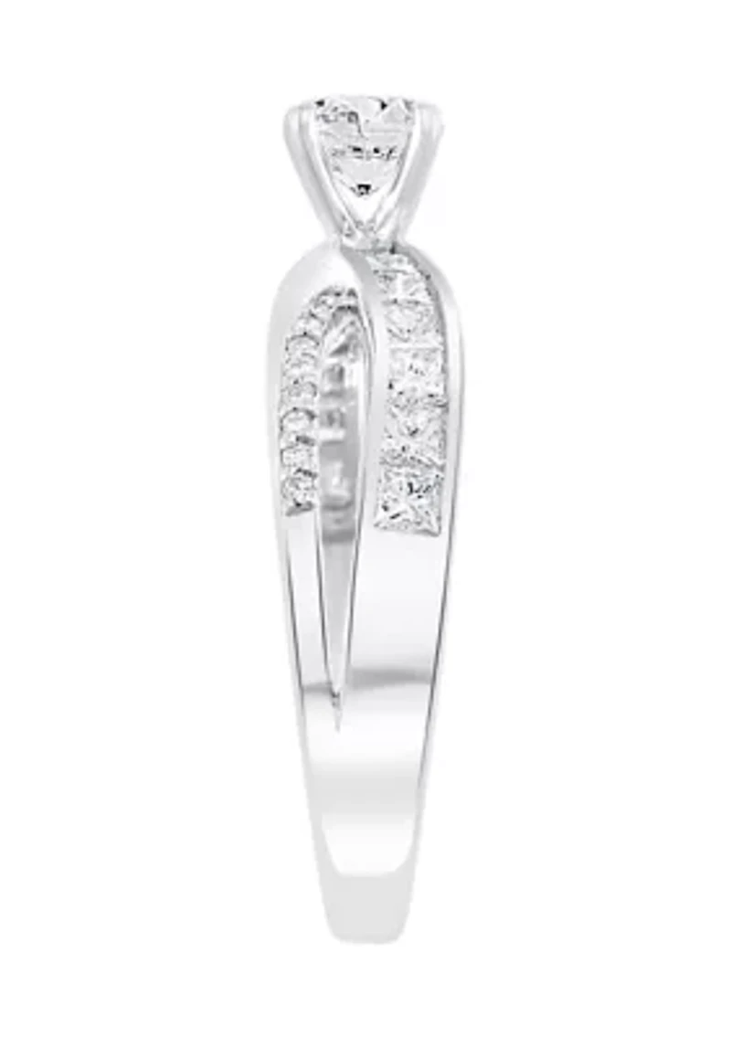 14k White Gold 1/2 ct. t.w. Center Diamond Solitaire Ring 