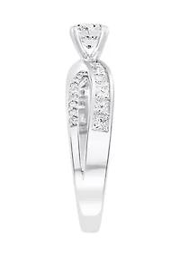  14k White Gold 1/2 ct. t.w. Center Diamond Solitaire Ring 