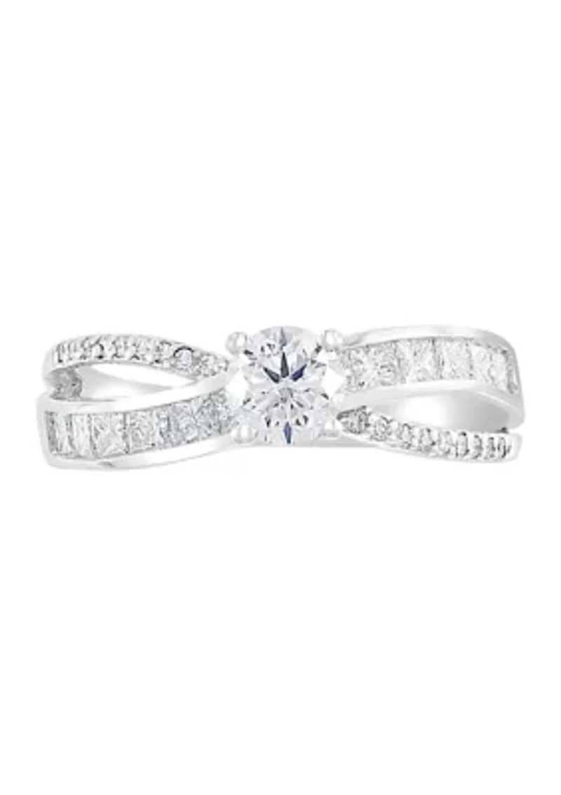  14k White Gold 1/2 ct. t.w. Center Diamond Solitaire Ring 