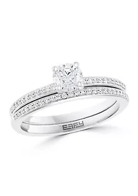 14k White Gold 1/2 ct. t.w. Center Diamond Solitaire and Band Set