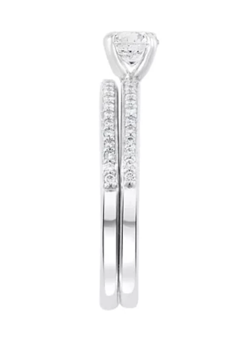 14k White Gold 1/2 ct. t.w. Center Diamond Solitaire and Band Set