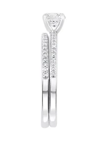 14k White Gold 1/2 ct. t.w. Center Diamond Solitaire and Band Set
