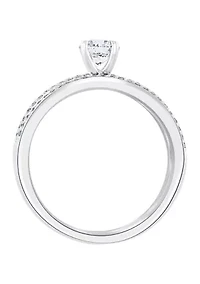 14k White Gold 1/2 ct. t.w. Center Diamond Solitaire and Band Set