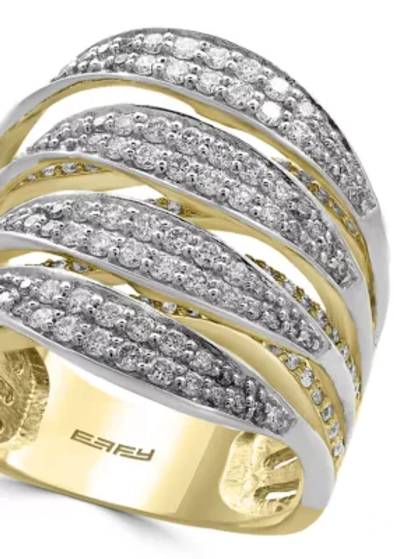 1.31 ct. t.w. Diamond Band Ring in 14k Yellow Gold and White Gold