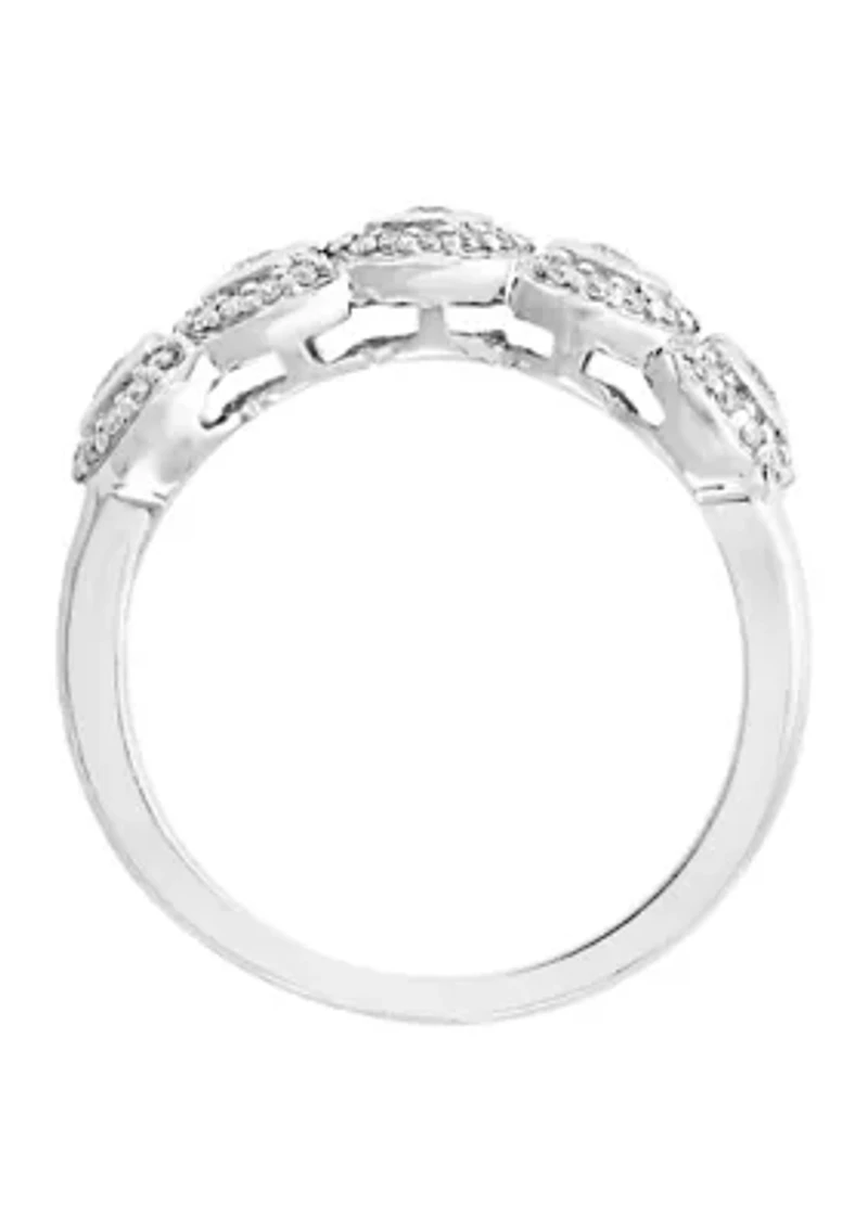14k White Gold 1/3 ct. t.w. Diamond Multi Stone Ring