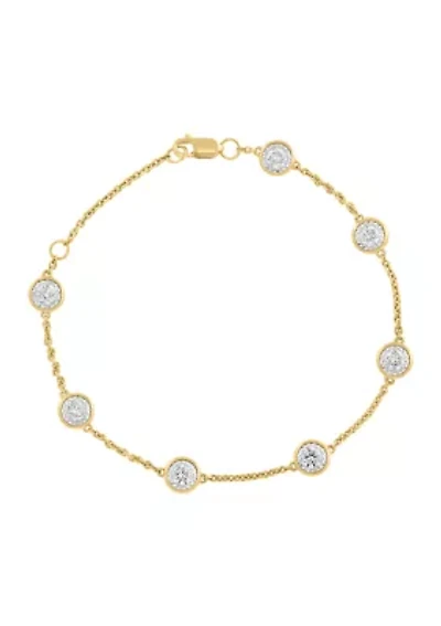 Lab Grown Diamond Bracelet in Gold Over Sterling Silver