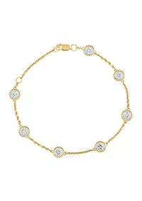 Lab Grown Diamond Bracelet in Gold Over Sterling Silver