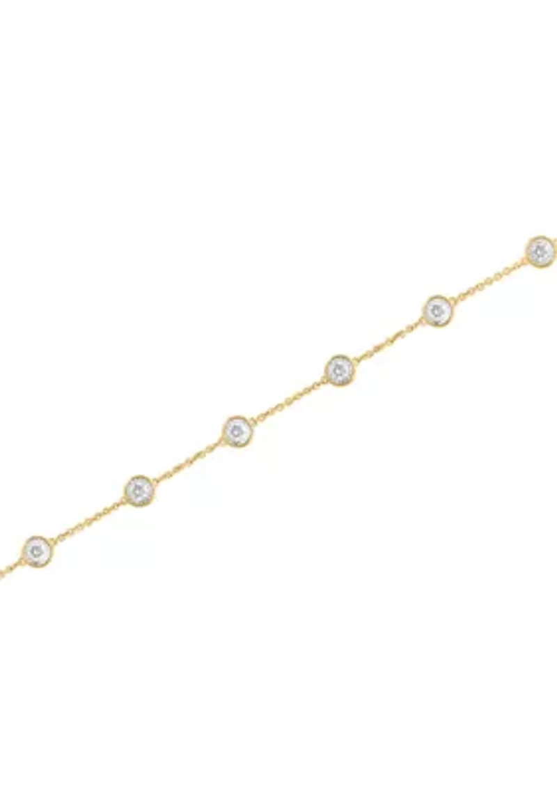 Lab Grown Diamond Bracelet in Gold Over Sterling Silver