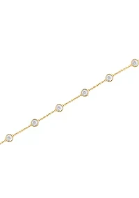 Lab Grown Diamond Bracelet in Gold Over Sterling Silver