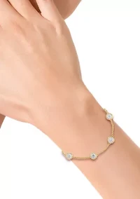 Lab Grown Diamond Bracelet in Gold Over Sterling Silver