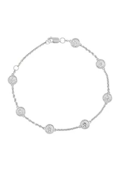 Lab Grown Diamond Bracelet in Sterling Silver
