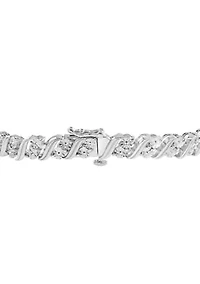Lab Grown Diamond Bracelet in Sterling Silver