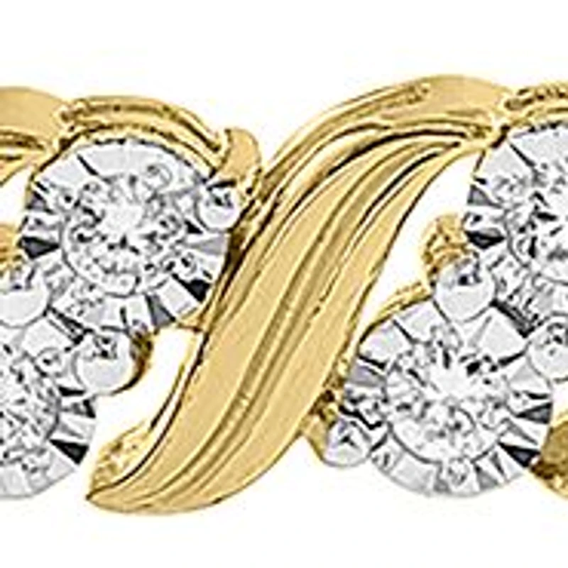 14KY Gold Plated Lab Grown Diamond Bracelet 