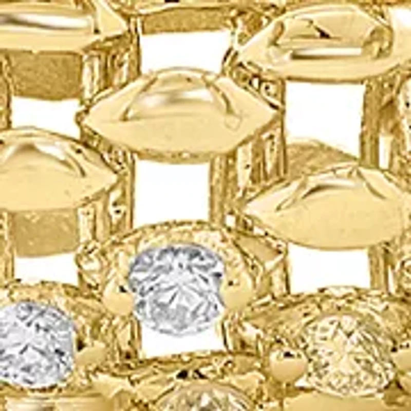 14K Yellow Gold Plated Over Sterling Silver Diamond Bracelet