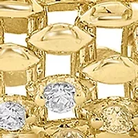 14K Yellow Gold Plated Over Sterling Silver Diamond Bracelet