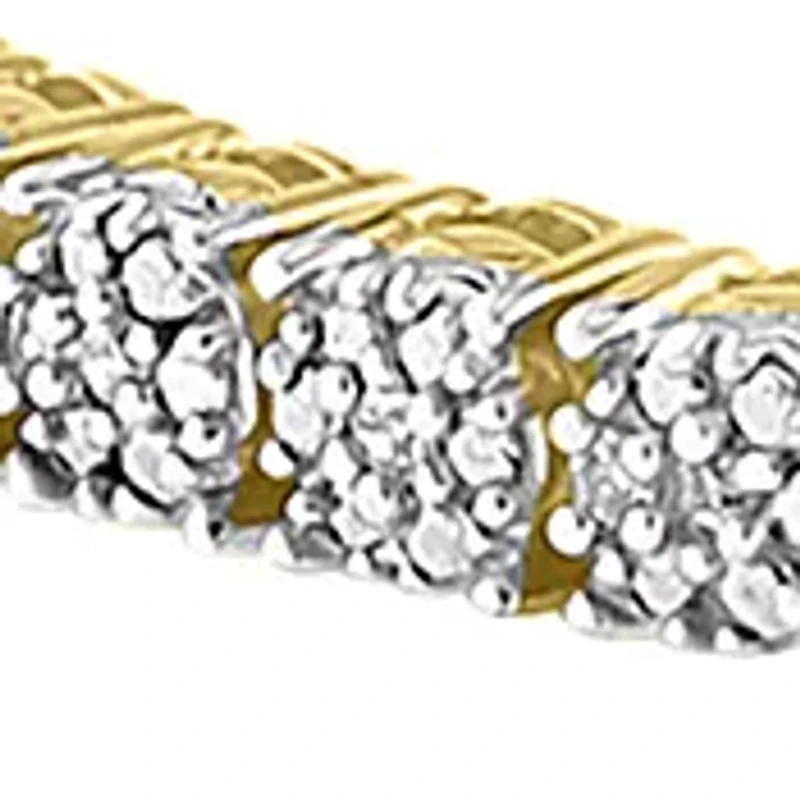 1/4 ct. t.w. Diamond Bracelet in Gold Plated Sterling Silver 