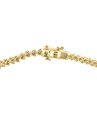 14K Two-Tone Gold Diamond Miracle Set Tennis Bracelet 