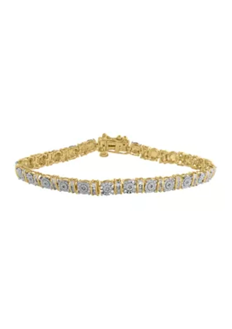 1/5 ct. t.w. Diamond Bracelet in Gold Over Sterling Silver